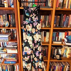 Strapless floral jumpsuit
